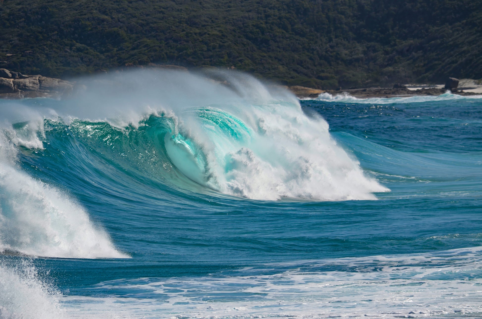 Rolling Southern Ocean energy with powerful wave action.