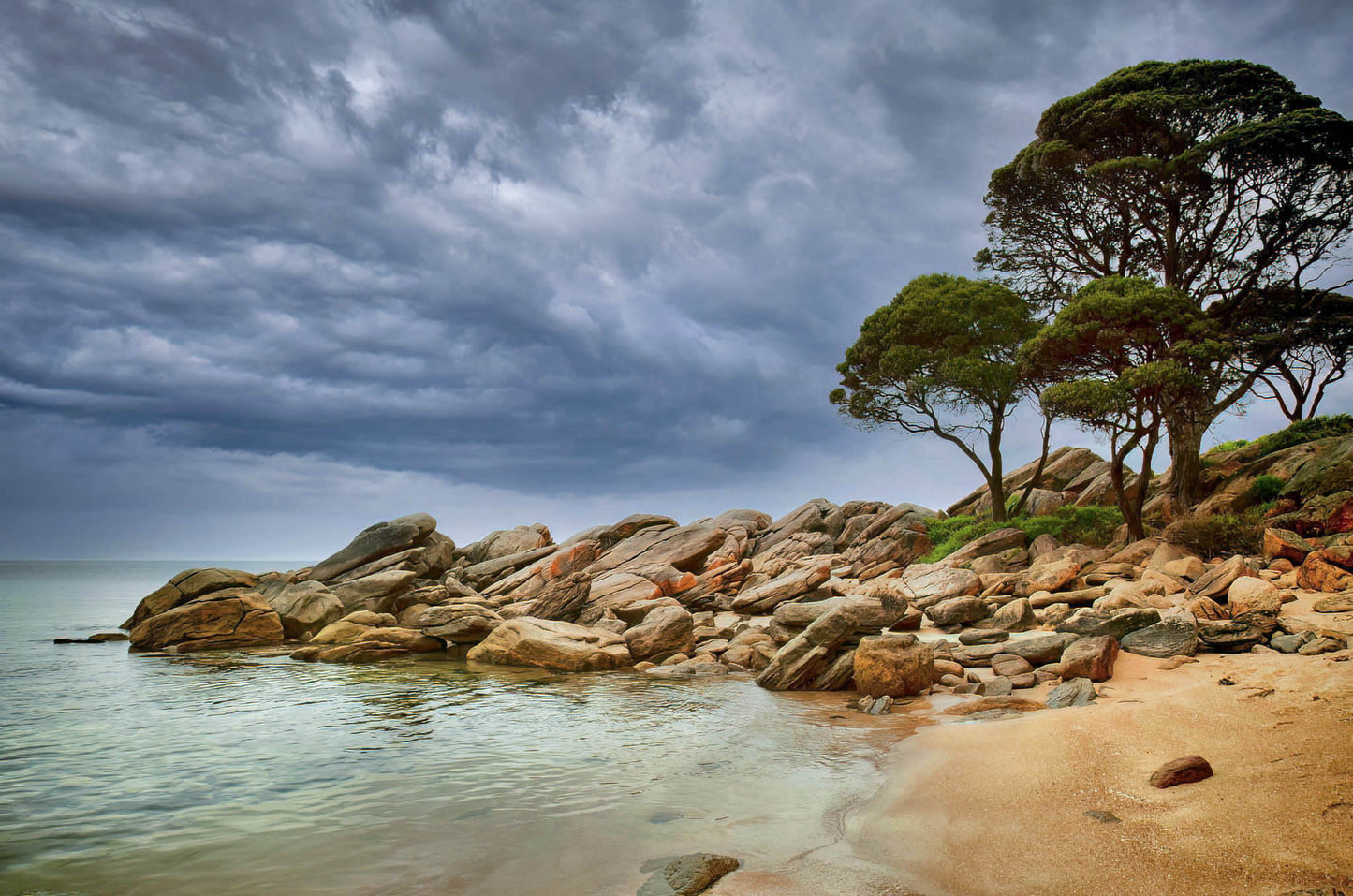 Incoming storm against the serenity of the bay.