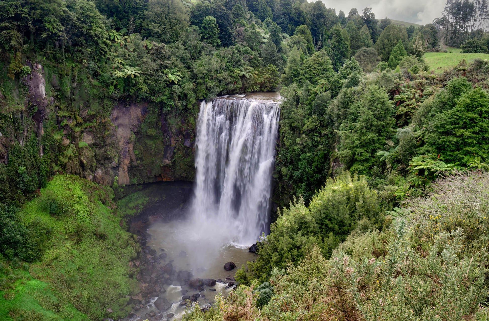 waterfall stunning scenic omaru falls north island