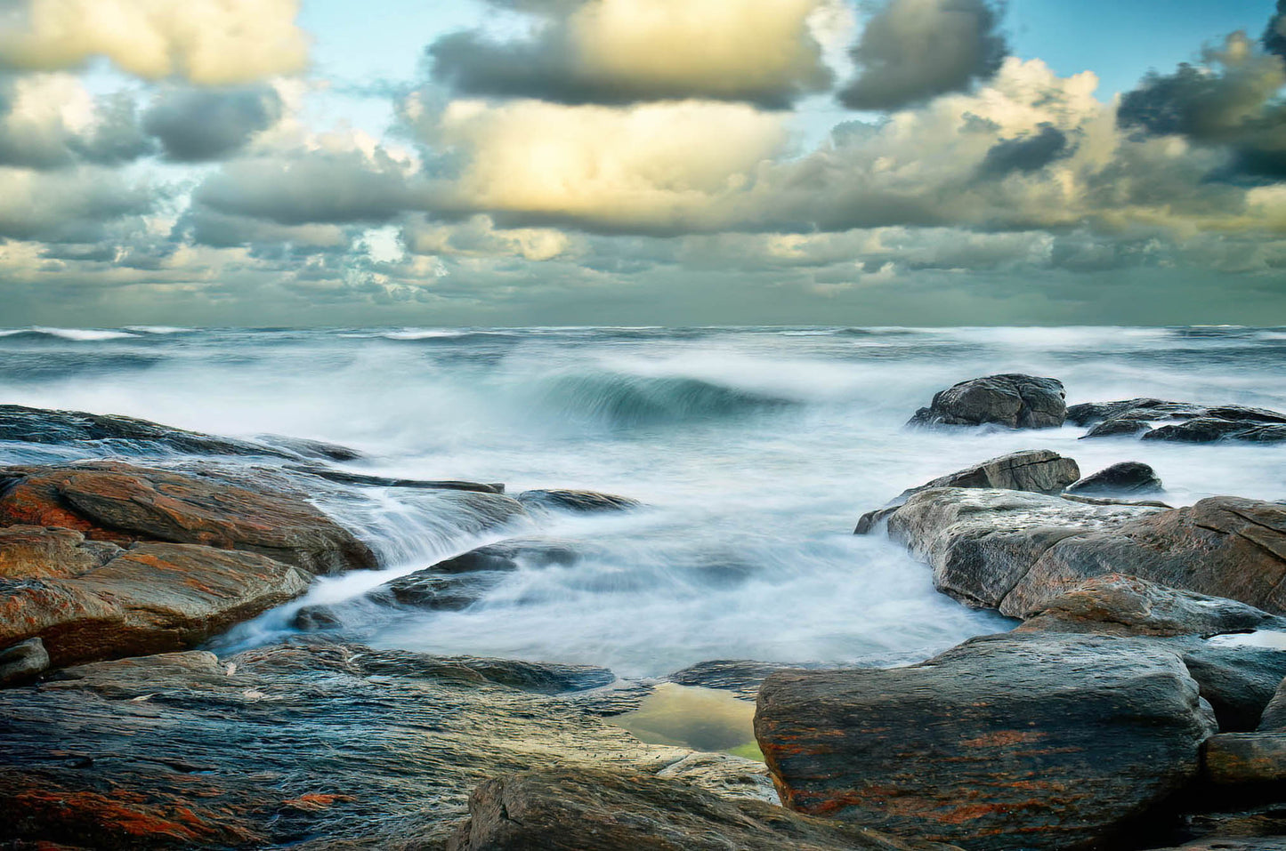 storm clouds redgate beach rocks southwest moody