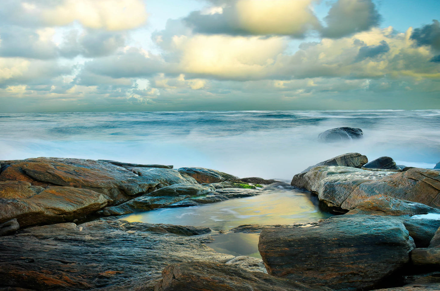 rockpool redgate clouds storm beach moody southwest