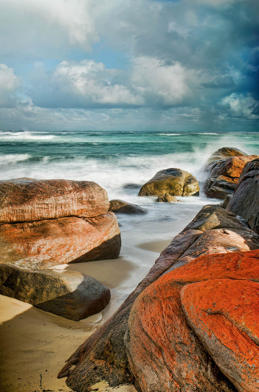 redgate beach rocks colour storm southwest