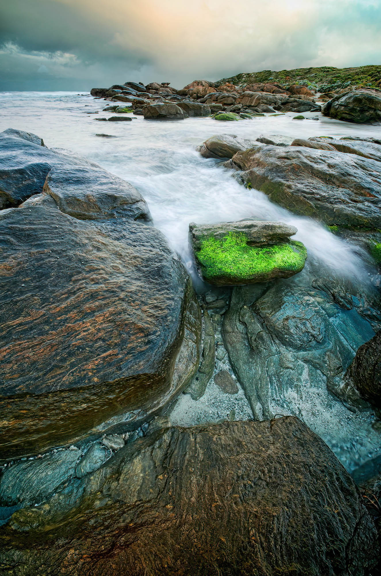 storm rocks moss redgate beach southwest