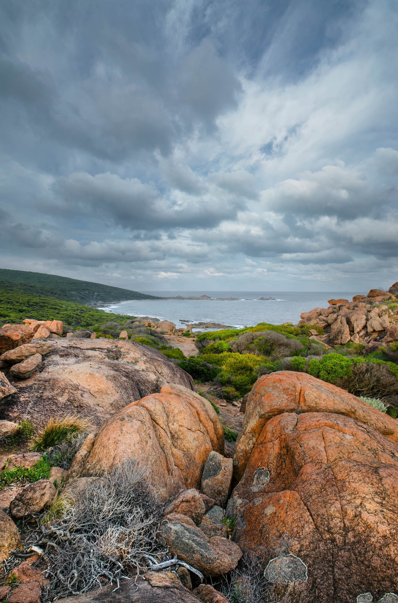 Cliff top view from Smiths Beach with Canal Rocks in the distance.