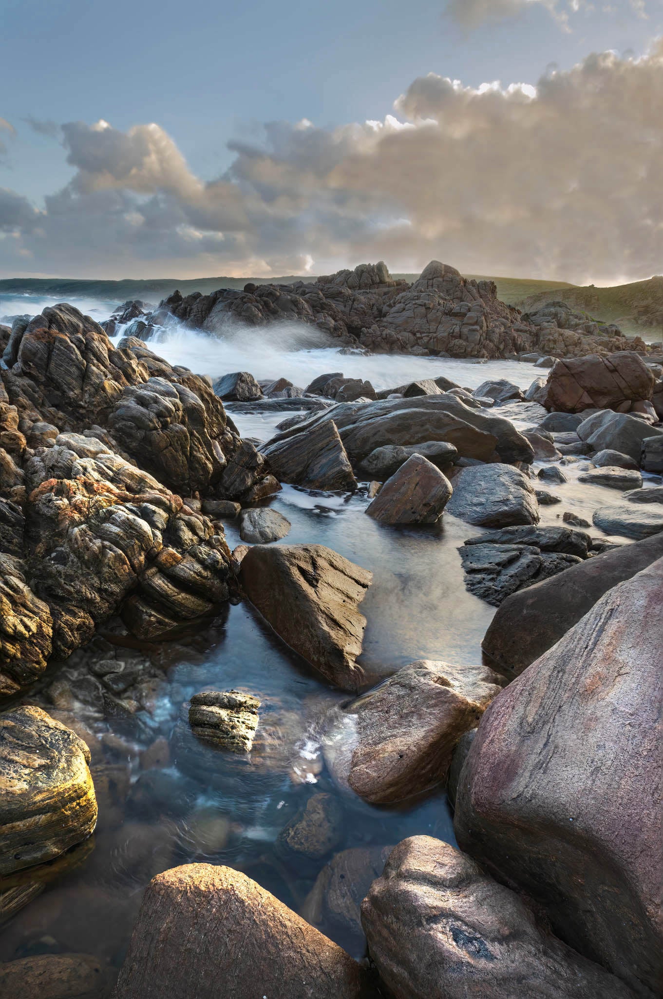 splashes of light on rocks at sugarloaf rock