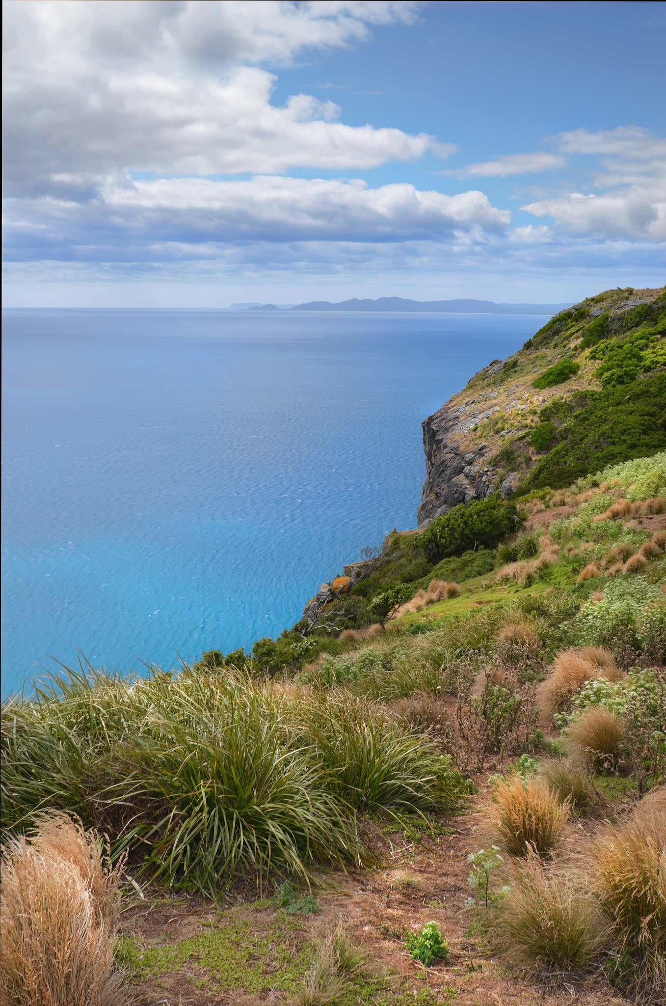 Scenic views across the bay from The Nut in Stanley, Tasmania.