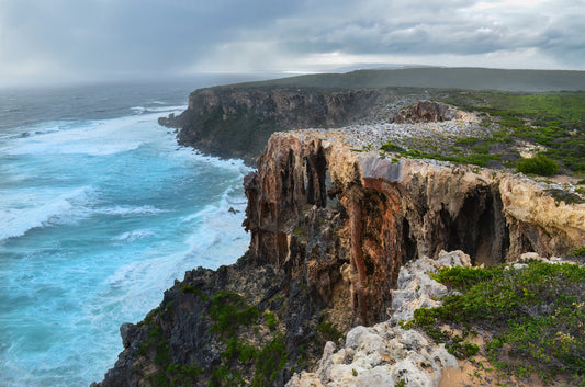 Dramatic limestone cliffs at Windy Harbour overlooking the Southern Ocean.
