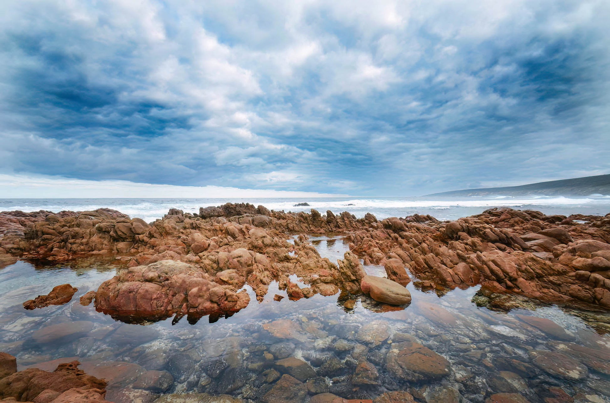 yallingup beach coastal storms rocks clouds southwest