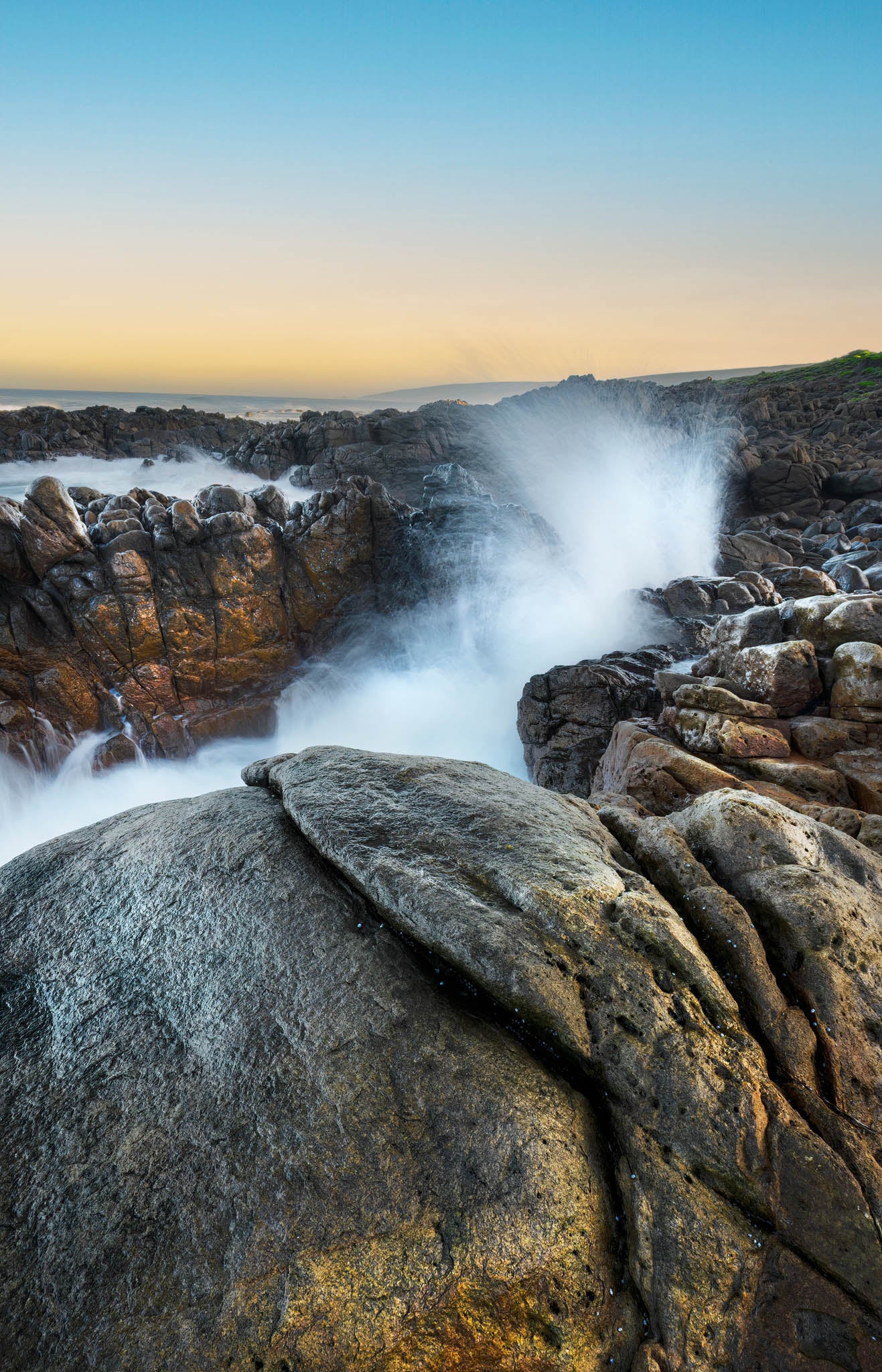 sea spray on rocks at yallingup