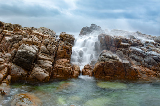 Waterfall effect created naturally by the ocean at Yallingup.