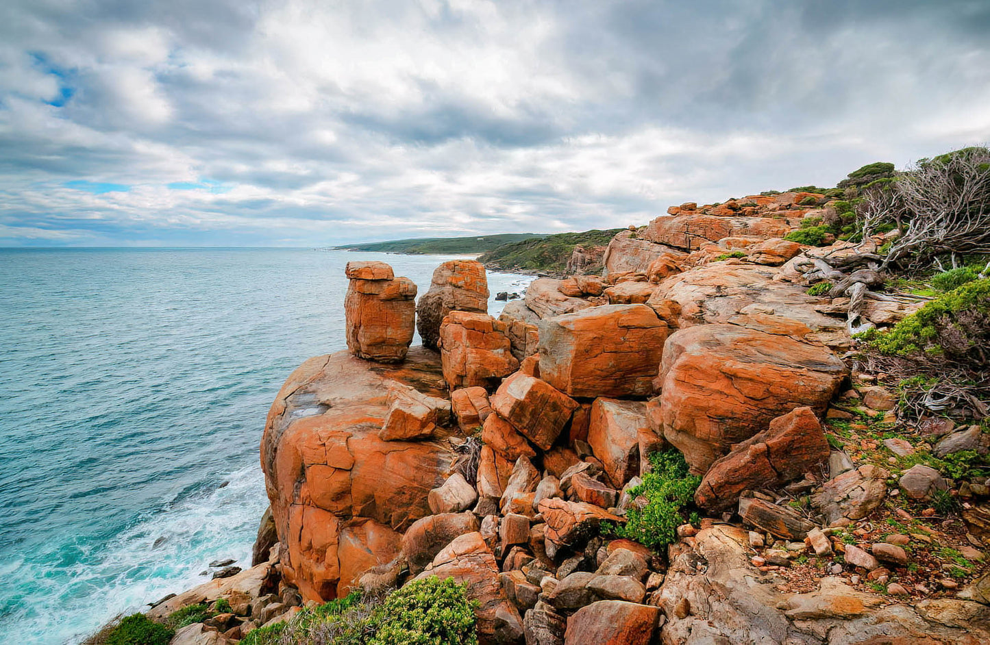 wilyabrup sea cliffs clouds storms rocks southwest